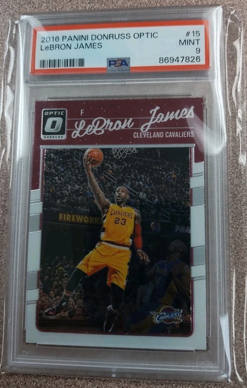 2016 Panini Donruss Optic #15  LeBron James PSA 9 Mint with Kobe Bryant