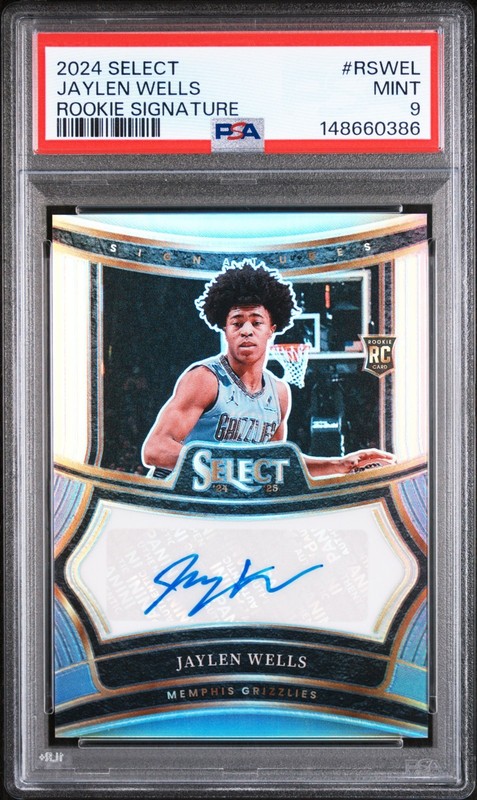 2024 Select Jaylen Wells #Rs-Wel ROOKIE SIGNATURE AUTO #/249 Grizzlies PSA 9