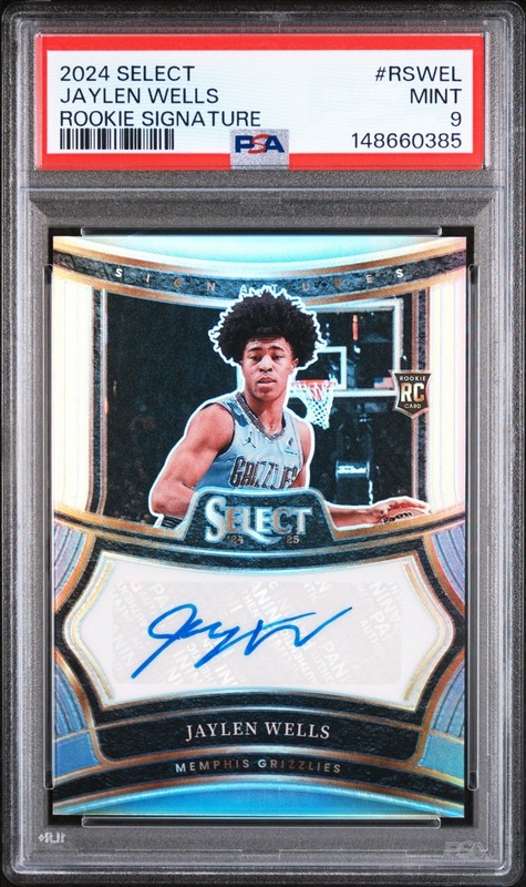 2024 Select Jaylen Wells #Rs-Wel ROOKIE SIGNATURE AUTO #/249 Grizzlies PSA 9
