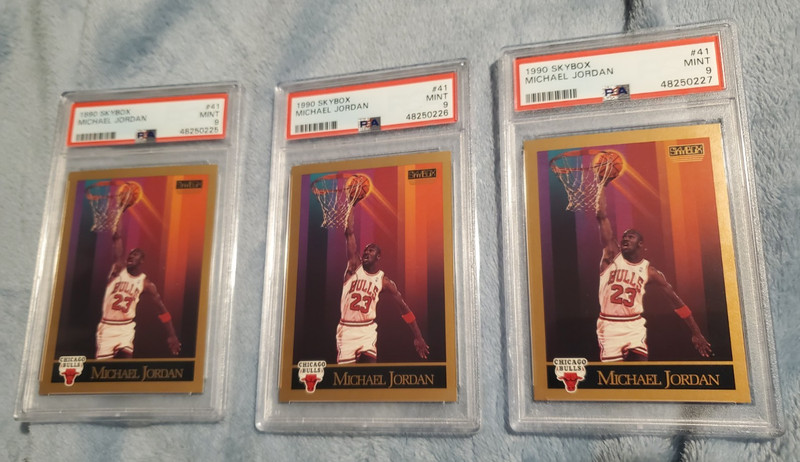 Michael Jordan 1990 Skybox PSA 9 #41 MINT Lot of 3 Slabs Chicago Bulls HOF GOAT