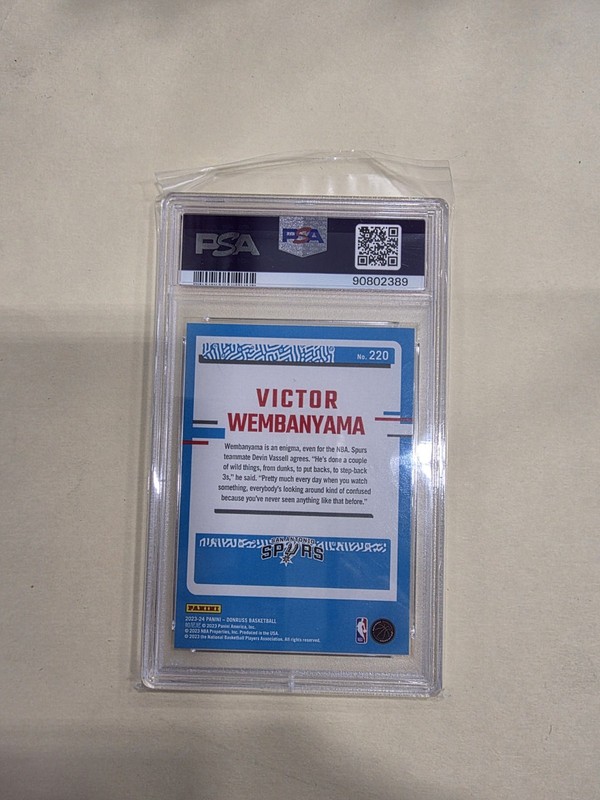 2023-24 Panini Donruss Victor Wembanyama RC Rated Rookie #225 Spurs PSA 10 view 2