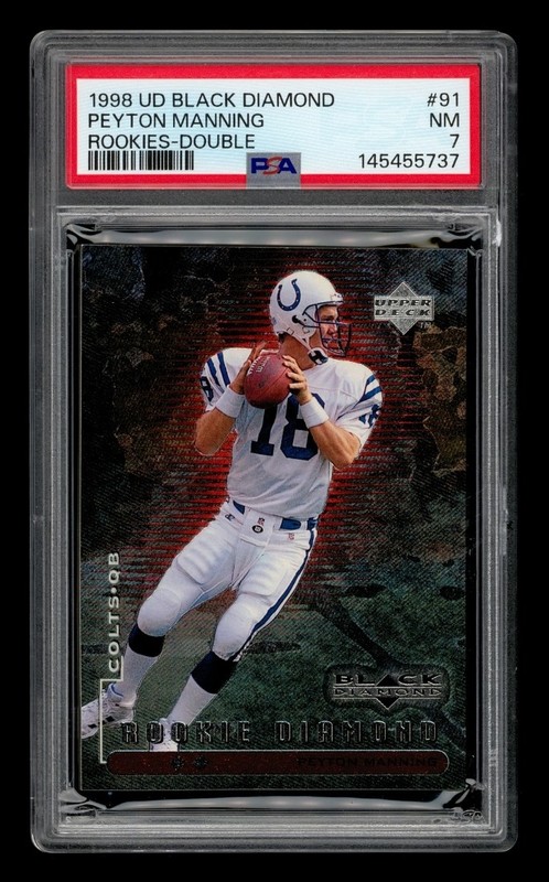 1998 Upper Deck Black Diamond Rookies: # 91 Peyton Manning Double PSA 7 NM