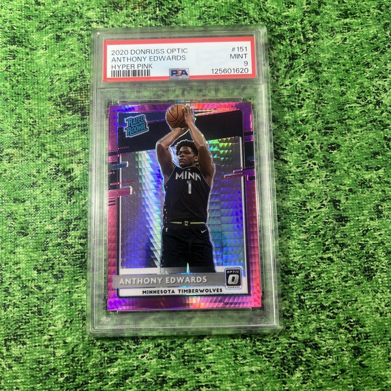 2020 Donruss Optic Anthony Edwards Hyper Pink Rated RC Number 151 PSA 9￼