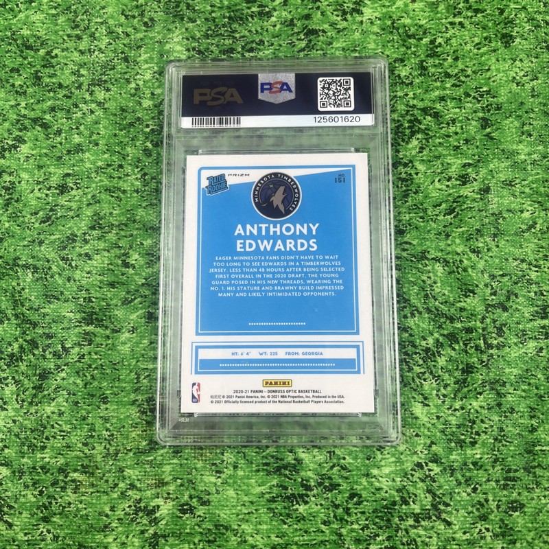 2020 Donruss Optic Anthony Edwards Hyper Pink Rated RC Number 151 PSA 9￼ view 2