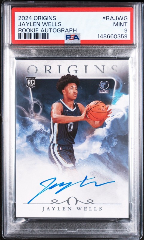 2024 Origins Jaylen Wells ROOKIE AUTOGRAPHS ROOKIE CARD Memphis Grizzlies PSA 9 view 1