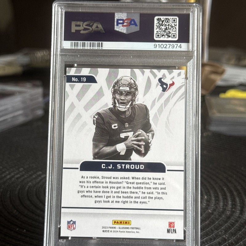 Panini 2023 Illusions Amazing Rookie C.J. Stroud #19 PSA 10 Houston Texans view 2