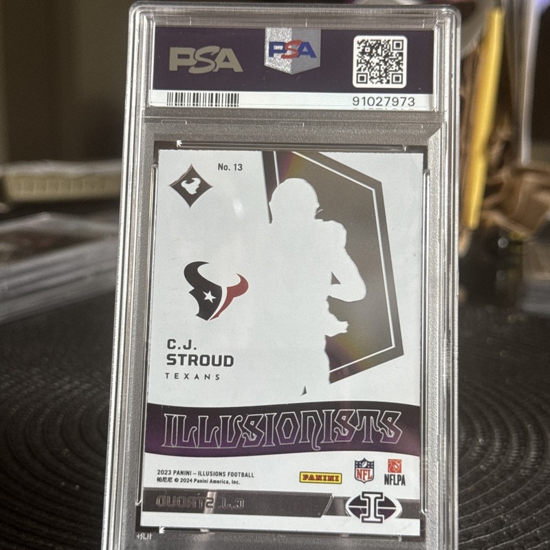2023 PANINI ILLUSIONS ILLUSIONISTS #13 CJ STROUD ROOKIE RC PSA 10 view 2