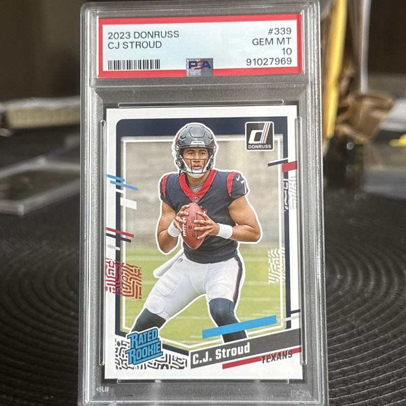 2023 Panini Donruss Football C.J. Stroud Rated Rookie Texans Card #339 PSA 10
