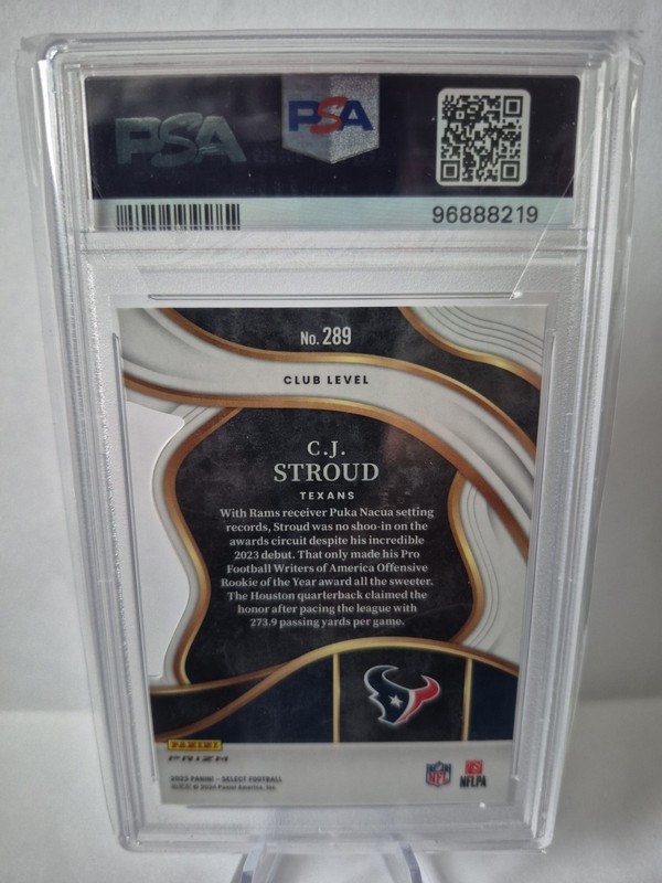 2023 Select CJ Stroud RC Red Yellow Prizm Die-Cut Club Level #289 PSA 10  Rookie view 2