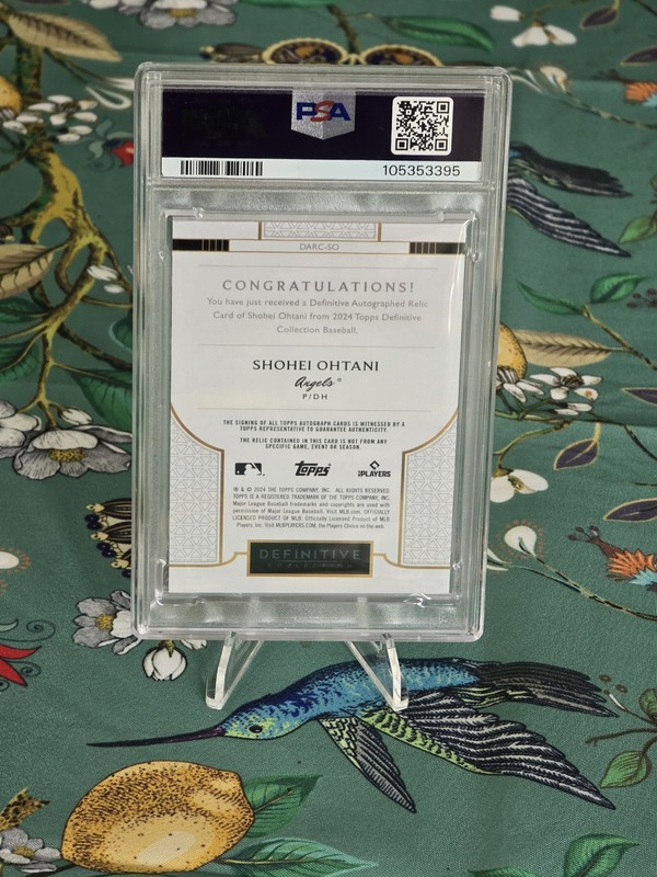 2024 Topps Definitive SHOHEI OHTANI Auto Relic /10 PSA 9 POP 1 NH GAME-USED view 2