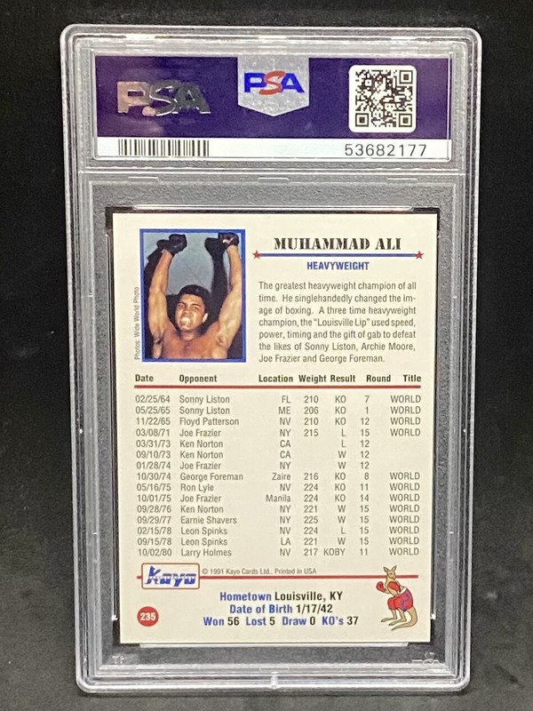 1991 Muhammad Ali Kayo Hologram  #235 Boxing Card Graded Psa 9 Mint!!! view 2