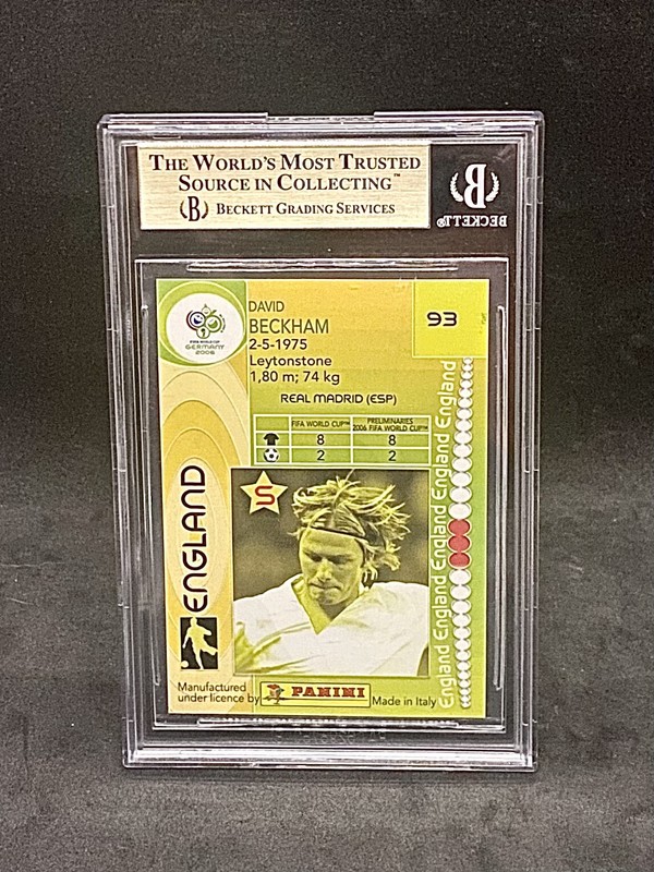 2006 Panini David Beckham #93 World Cup Card Graded BGS 9.5 Gem Mint!!!! view 2