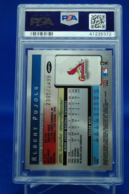 ALBERT PUJOLS 2001 Fleer Futures #224 RC /2499 PSA 9 MINT - 700 HRs!? Rookie view 2