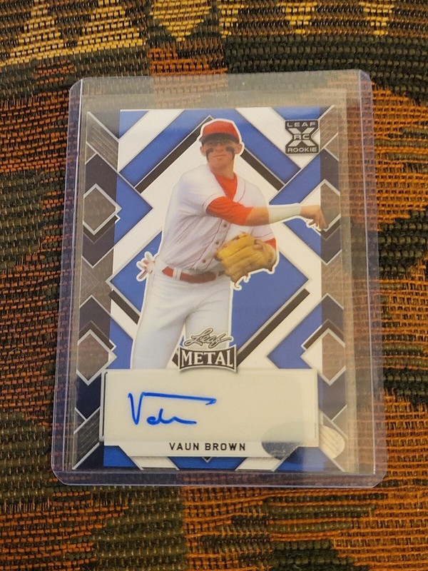 Vaun Brown 2022 Leaf Metal Baseball Auto Blue Proof 1/1 Giants