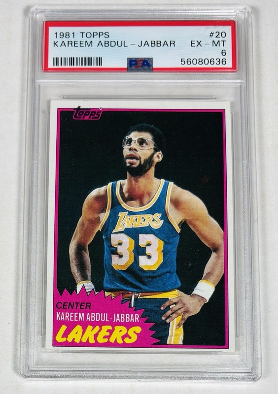 1981 Topps Kareem Abdul-Jabbar #20 PSA 6 Basketball Card HOF Lakers Vintage