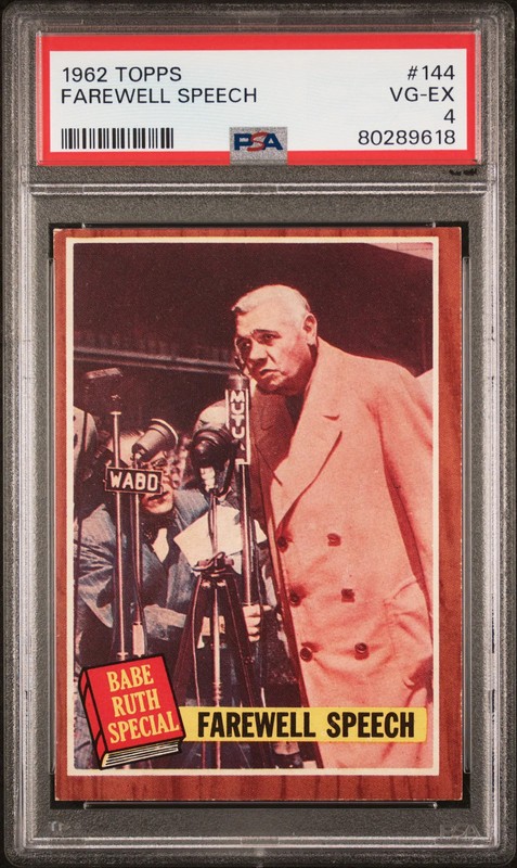 1962 Topps Farewell Speech #144 PSA 4 NEW LABEL VINTAGE BASEBALL