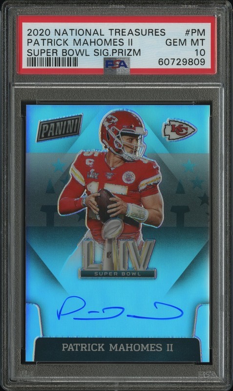 2020 National Treasures Patrick Mahomes Super Bowl Signatures Prizm Auto PSA 10!
