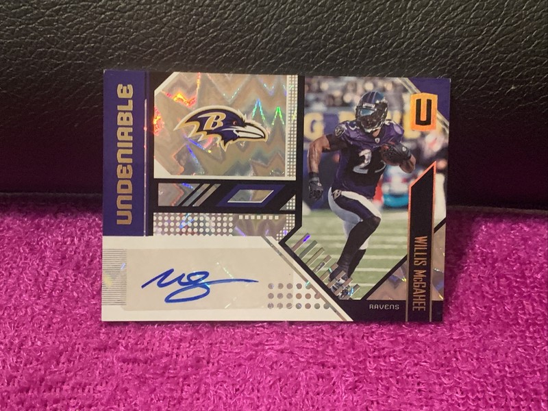 2018 PANINI UNPARALLELED FOOTBALL UNDENIABLE WILLIS MCGAHEE AUTO BURST SP# 1/1 view 2