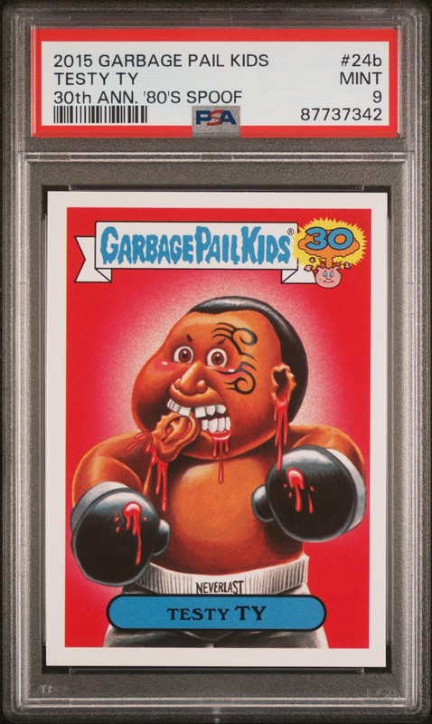 PSA 9 Testy Ty Mike Tyson #24b 2015 Topps Garbage Pail Kids 30th Card 87737342 view 1