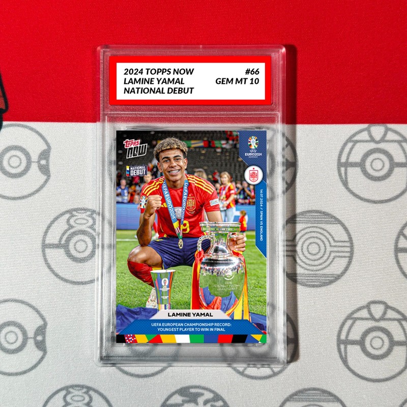 Graded 10 LAMINE YAMAL #66 2024 Topps Now EURO Soccer RC Rookie