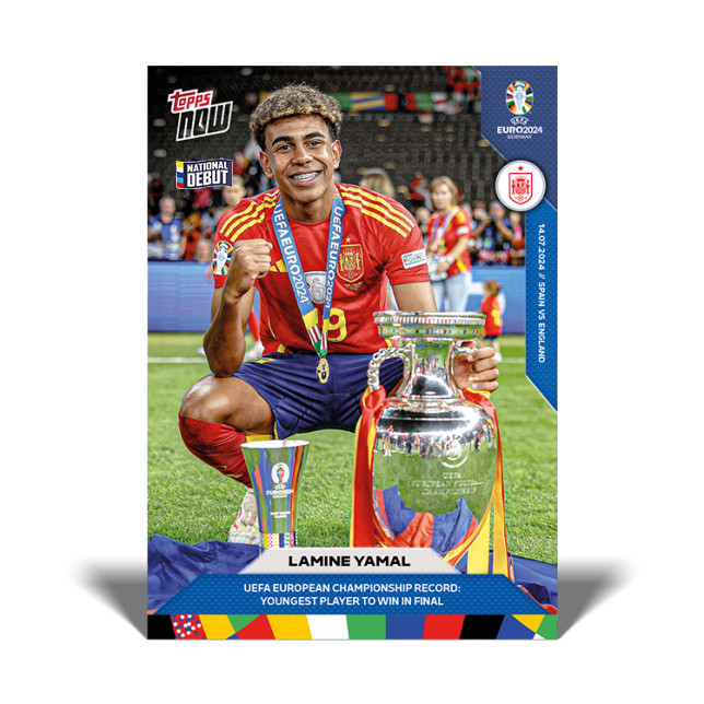 Graded 10 LAMINE YAMAL #66 2024 Topps Now EURO Soccer RC Rookie view 2
