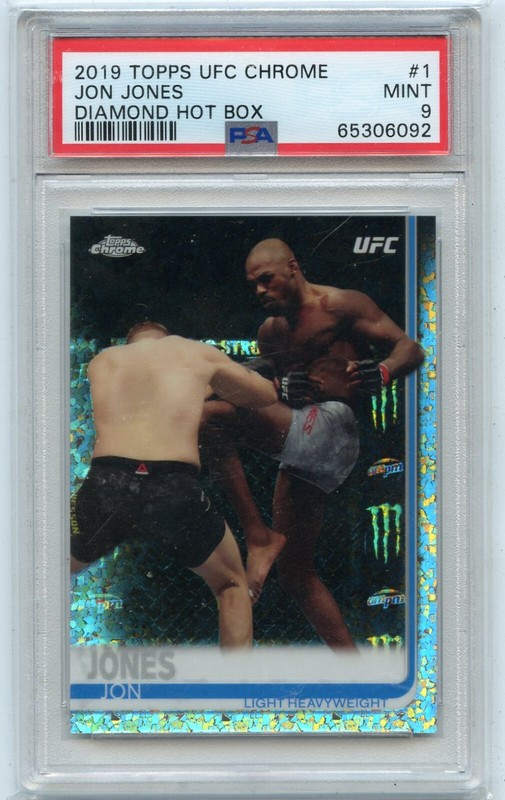 2019 TOPPS UFC CHROME #1 JON JONES "DIAMOND HOT BOX" - PSA 9 MINT (06092)