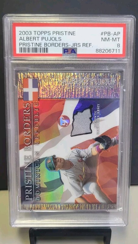 2003 Topps Pristine Albert Pujols Pristine Borders Relic /25 PSA 8 POP 1