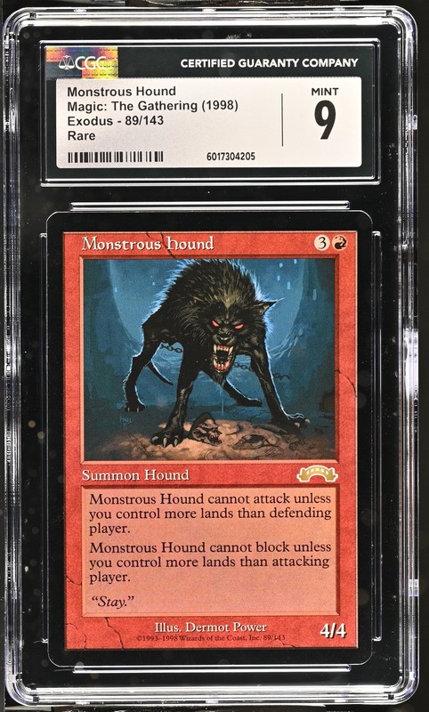 MONSTROUS HOUND Exodus Rare CGC 9 MTG [Nostalgium]