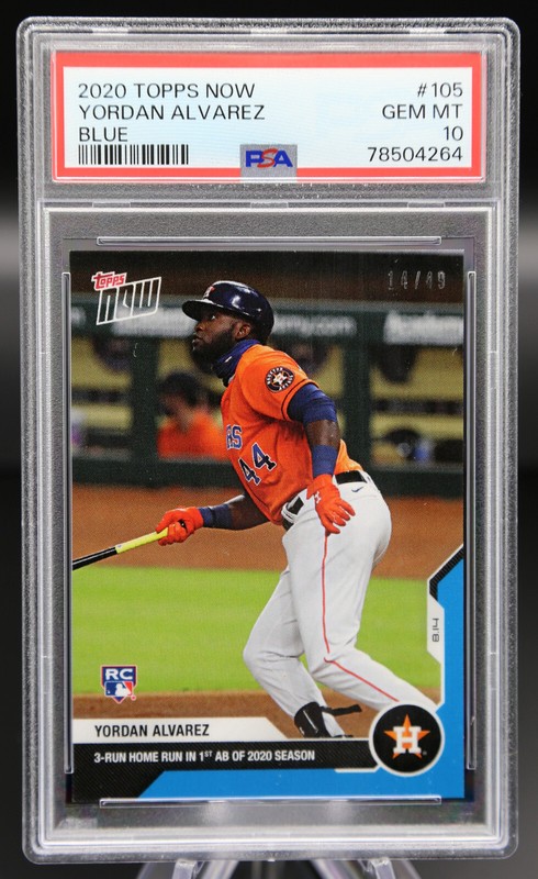 2020 Topps Now YORDAN ALVAREZ #105 Blue /49 Rookie RC Astros PSA 10 Gem 💎 ⚾️ view 1