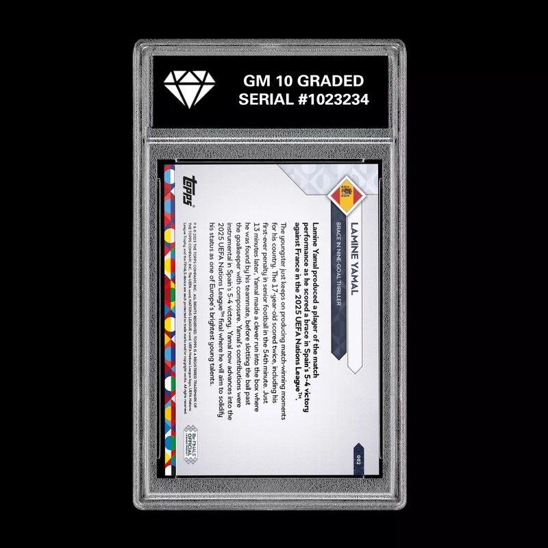 Graded 10 Lamine Yamal EUFA Nations League Soccer Card 2025 Topps NOW 2  view 2