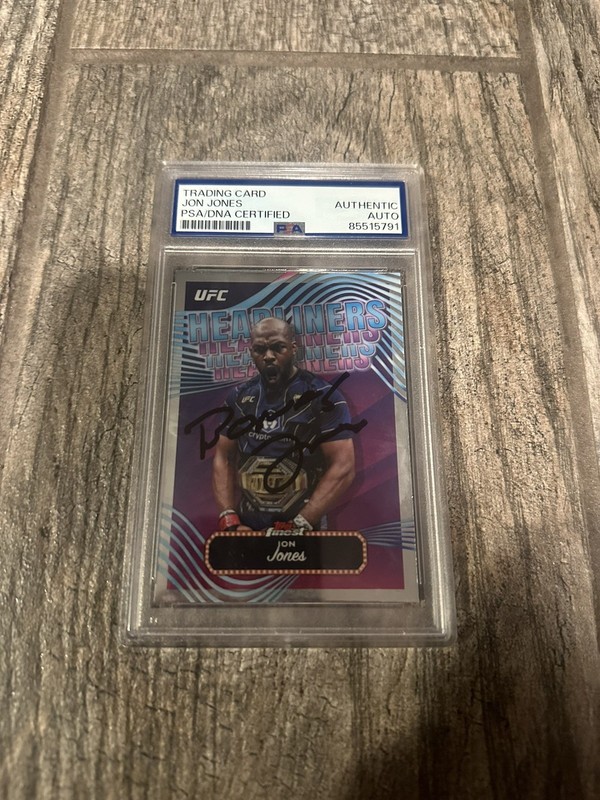 JON BONES JONES SIGNED UFC TOPPS CARD PSA/DNA SLABBED AUTOGRAPHED AUTO GOAT