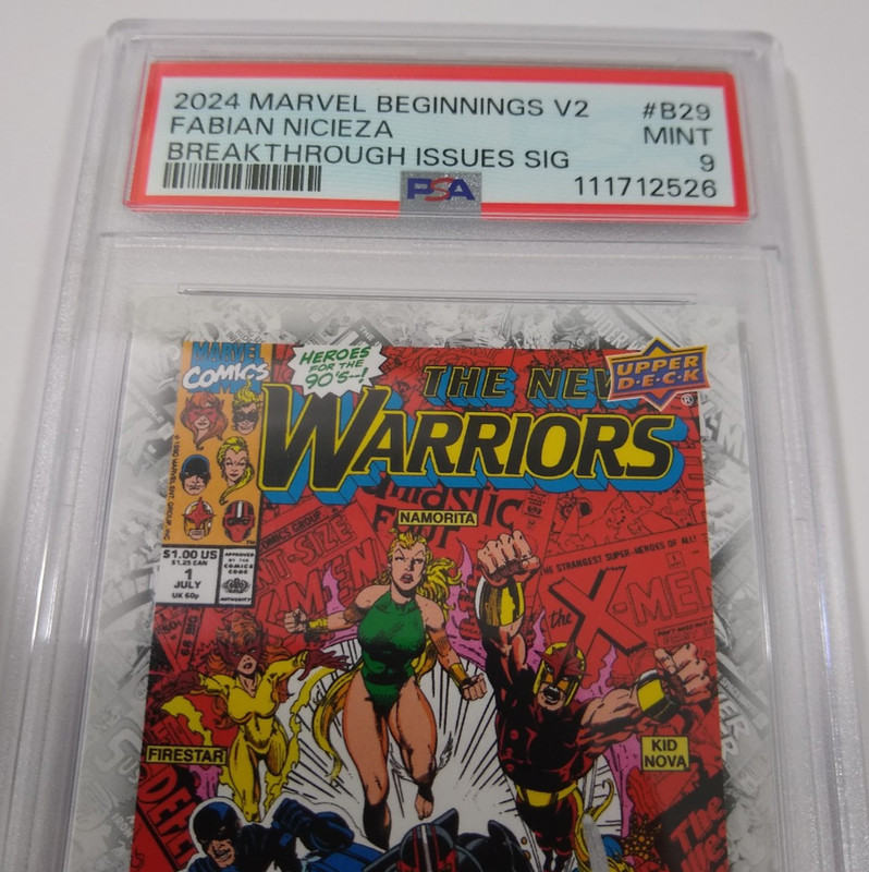 PSA 9 MINT 2024 Upper Deck Marvel Beginnings Vol 2 Ser 2 On Card Auto B-29 NM view 2
