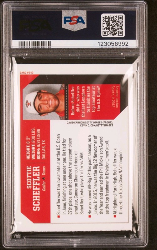 Sports Illustrated Kids GOLF 2017 Scottie Scheffler PSA Masters PGA PGA Tour RC view 2