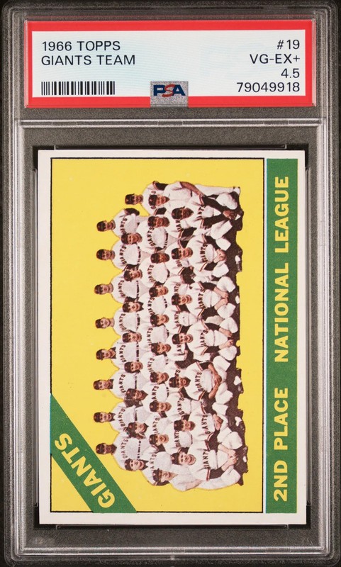 1966 Topps Giants Team #19 PSA 4.5 NEW LABEL VINTAGE BASEBALL CARD