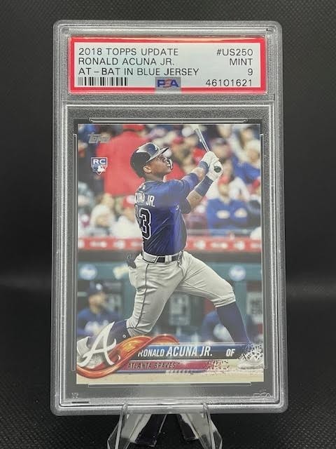 Ronald Acuna Jr Topps Update Rookie RC PSA 9 Mint US250 Braves view 1