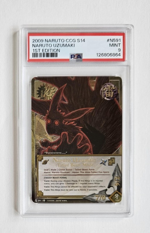 Naruto Tailed Beast Mode PSA 9 N591 1st Edition Fateful Reunion Bandai 2009