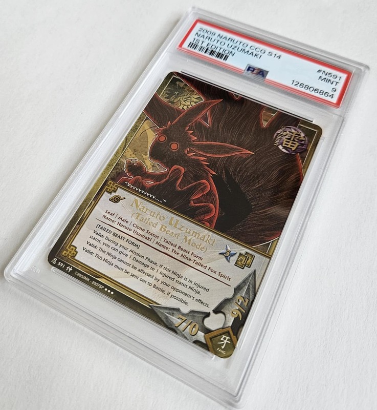 Naruto Tailed Beast Mode PSA 9 N591 1st Edition Fateful Reunion Bandai 2009 view 2