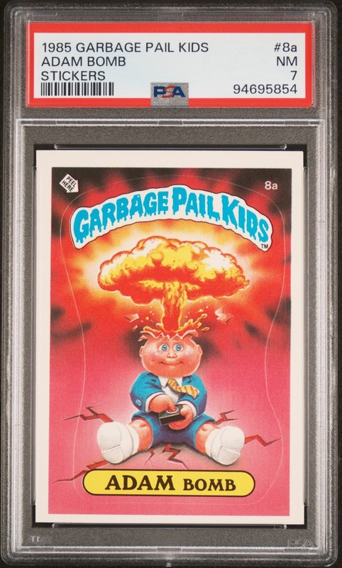 1985 Topps OS1 Garbage Pail Kids Series 1 ADAM BOMB 8a Matte Card PSA 7 NM gpk