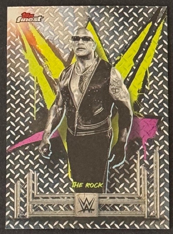 DWAYNE JOHNSON THE ROCK  2025 Topps Finest WWE Wrestling #100  *Free Shipping*