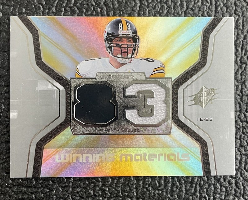 🔥HEATH MILLER 2007 SPX FOOTBALL GAME USED JERSEY REFRACTOR CARD!🔥STEELERS!