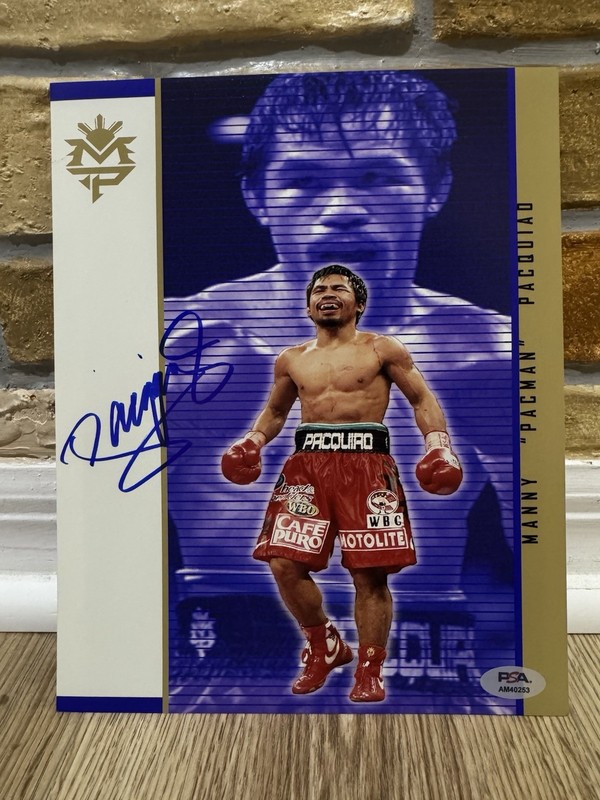 MANNY PACQUIAO SIGNED AUTO 8x10 BOXING PHOTO “PACMAN” Fan Art PSA 233