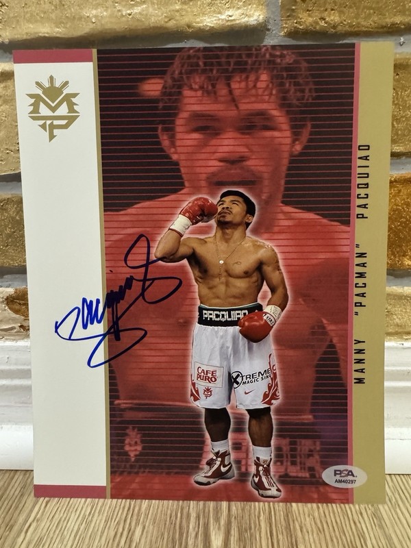 MANNY PACQUIAO SIGNED AUTO 8x10 BOXING PHOTO “PACMAN” Fan Art PSA 235