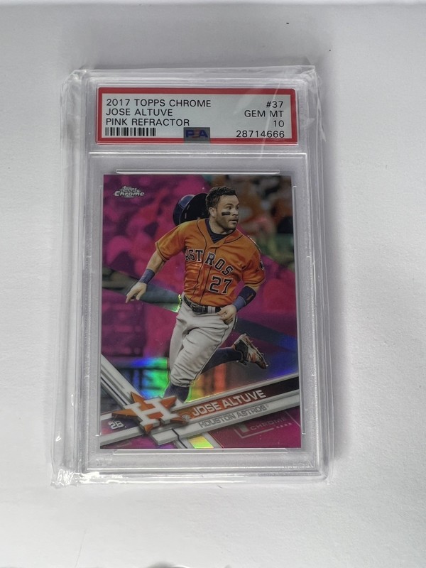 2017 JOSE ALTUVE TOPPS CHROME #37 PINK REFRACTOR. PSA GEM MT. 10 PRISTINE