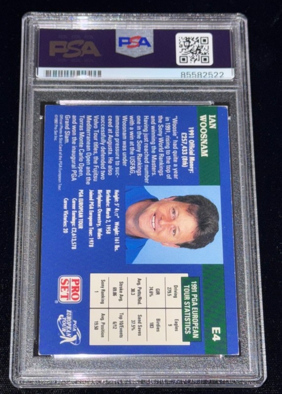 Signed Ian Woosnam 1992 Pro Set Golf #e4 Rookie Card Masters & HOF RC Auto PSA view 2
