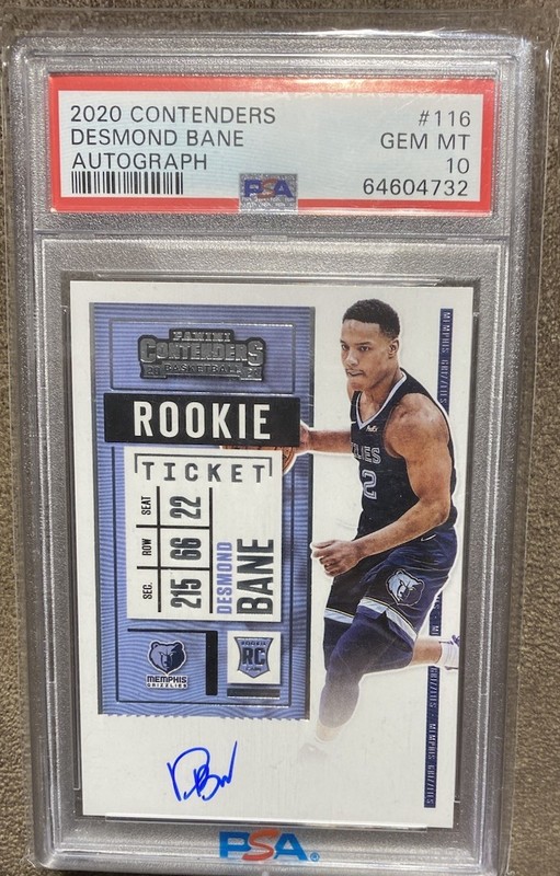 Desmond Bane 2020 Contenders Rookie Ticket Auto PSA 10 GEM 💎 RC