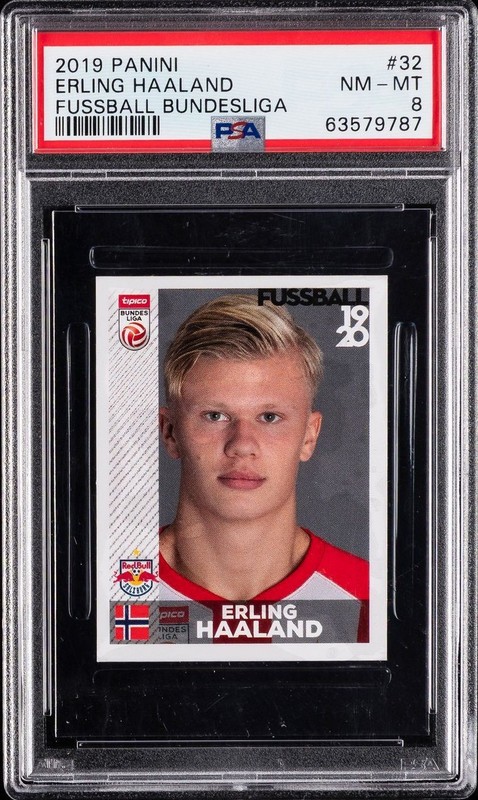 2019 PANINI FUSSBALL BUNDESLIGA ROOKIE CARD #32 ERLING HAALAND PSA 8