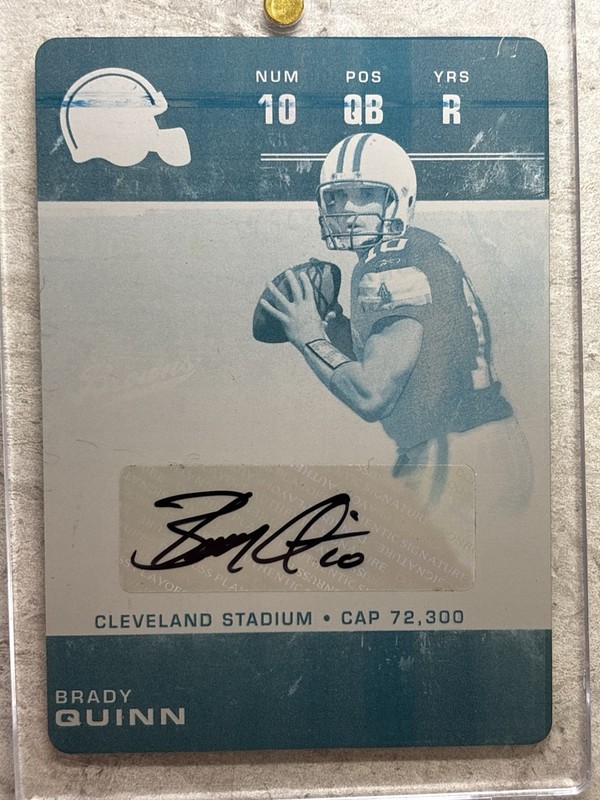 2007 Playoff Contenders ONE OF ONE AUTO 1/1 Brady Quinn Rookie Ticket RC #115 view 2