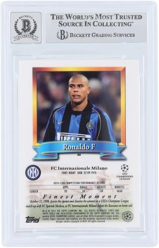 Ronaldo FC Internazionale Signed 2022-23 Topps Finest Flashbacks #55 BAS 10 Card view 2