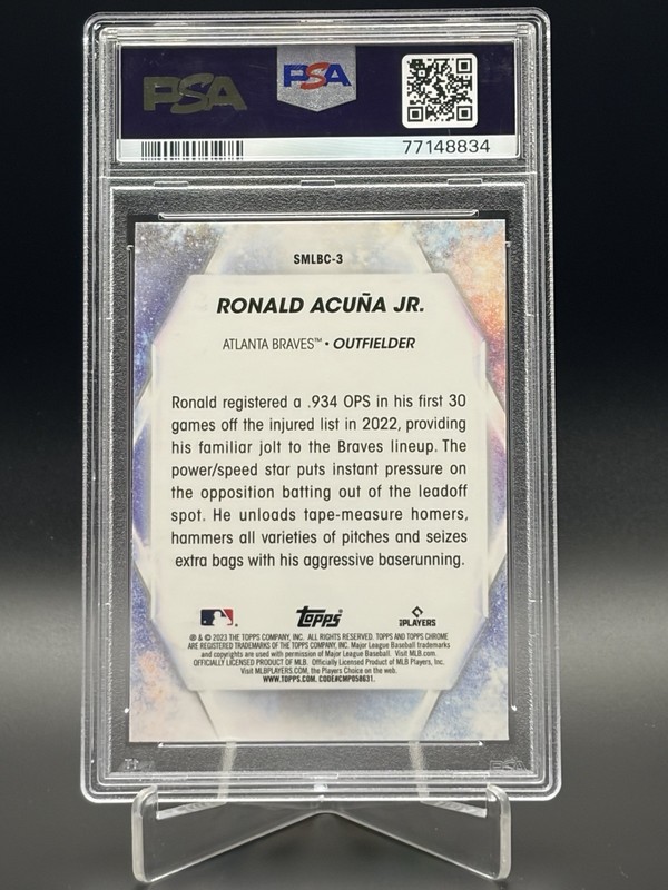 RONALD ACUNA JR | 2023 Topps Stars Of MLB | Atlanta Braves PSA view 2