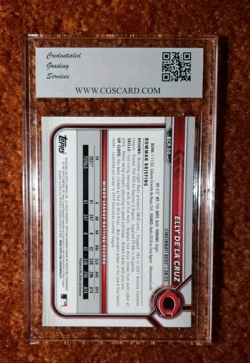*ELLY DE LA CRUZ* 2022 Bowman Chrome Prospects Mega Box MOJO #BCP50 *CGS 10* view 2